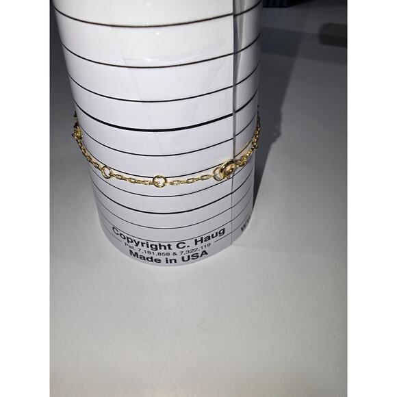 Tory Burch Kira Clover Pavé Bracelet - Tory Gold Tone-Adjustable NWT - Picture 8 of 9